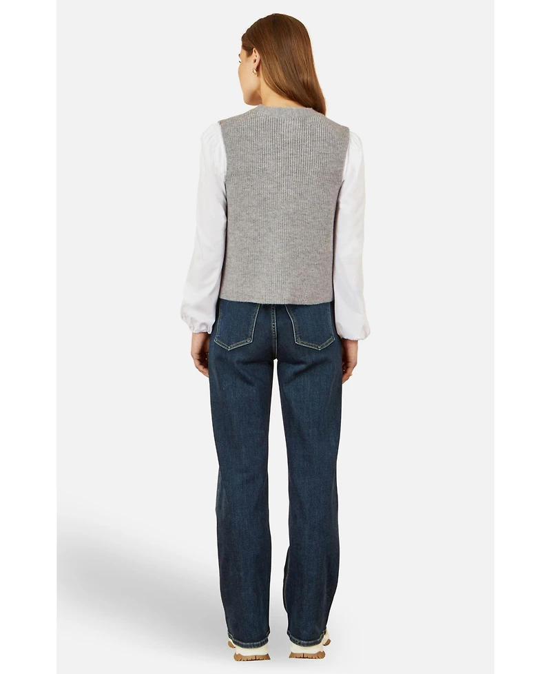 Yumi Women's Knitted Pullover Waistcoat