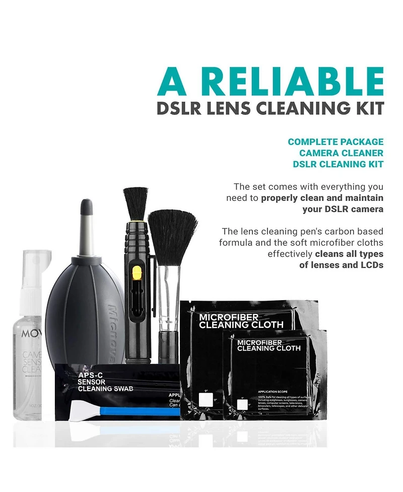 Movo Deluxe Essentials Camera Sensor Cleaning Kit for Dslr Cameras