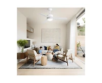 Sofucor 46-inch Modern White 3-blade Ceiling Fan with Led Light with Six-speed Remote Control