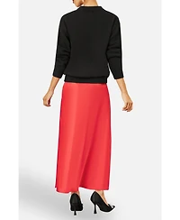 Yumi Women's 's Relaxed Fit Floral Sequin Sweater