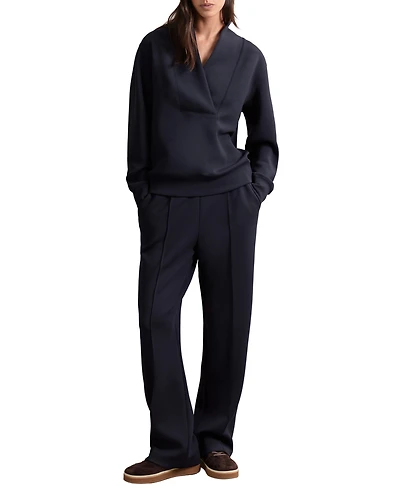 Reiss Women's Interlock Shawl-Neck with Modal Sweatshirt