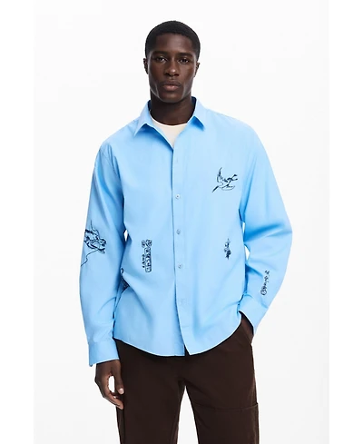 Desigual Men's Shirt with carp drawings