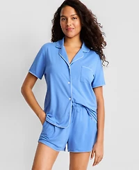 State of Day Women's Fluid Knit Notched-Collar Pajama Set Xs-3X, Exclusively at Macy's