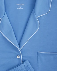 State of Day Women's Fluid Knit Notched-Collar Pajama Set Xs-3X, Exclusively at Macy's