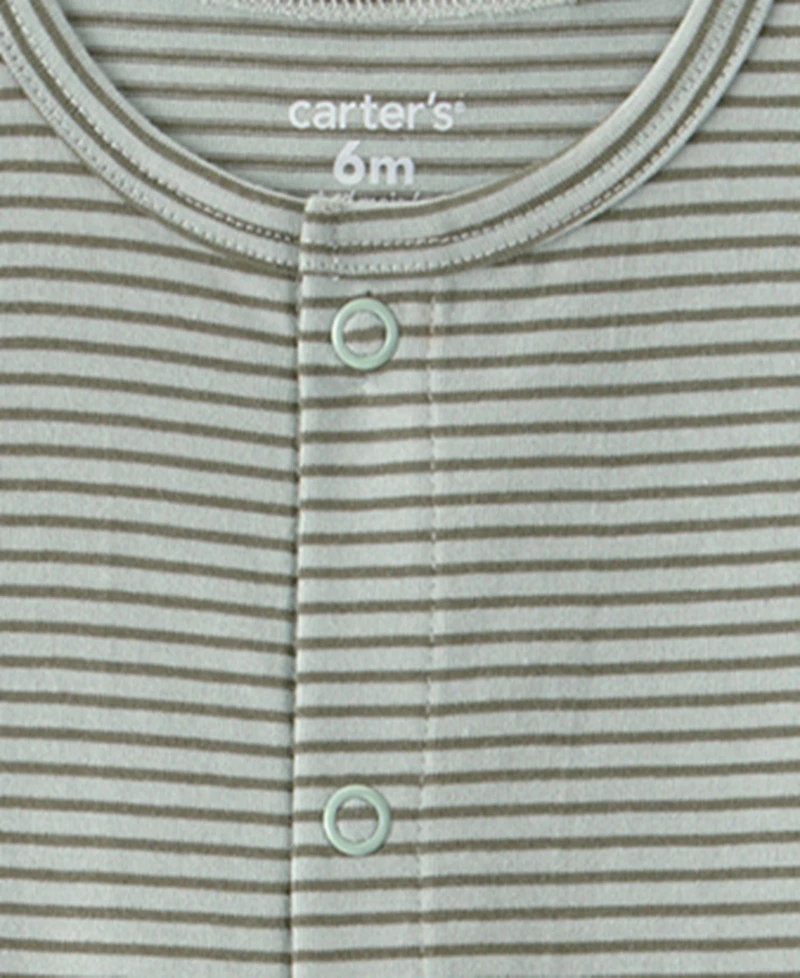 Carter's Baby Boys Stripes and Dinosaur Scales Snap-Up Romper