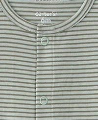 Carter's Baby Boys Stripes and Dinosaur Scales Snap-Up Romper