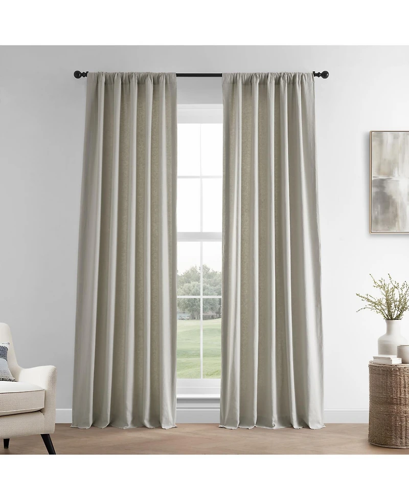 Half Price Drapes Fresh Khaki French Linen Room Darkening Curtain