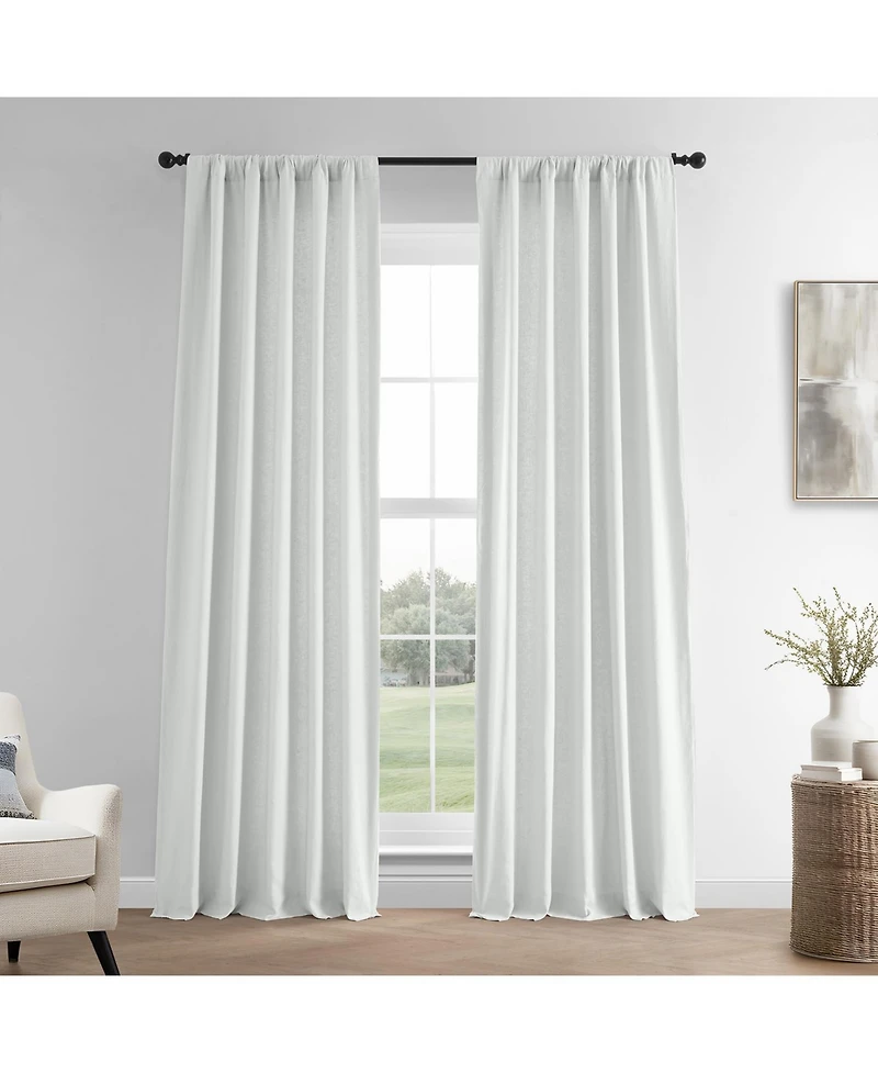 Half Price Drapes Crisp White French Linen Room Darkening Curtain