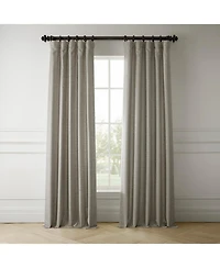 Half Price Drapes Fossil Grey Italian Faux Linen Room Darkening Curtain