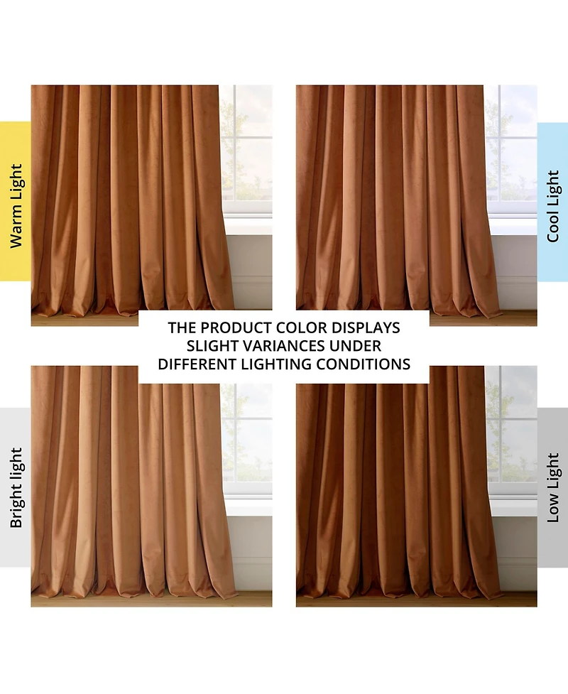 Half Price Drapes Burnt Pumpkin Signature Velvet Blackout Curtain