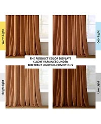 Half Price Drapes Burnt Pumpkin Signature Velvet Blackout Curtain