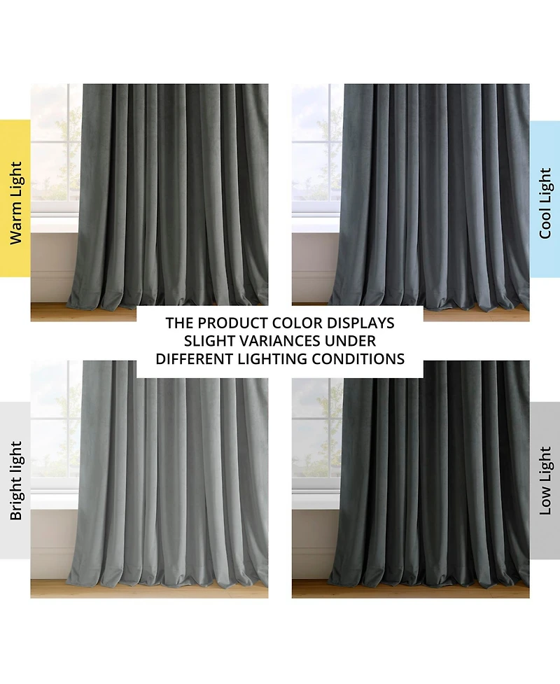 Half Price Drapes Porcelain White Signature Velvet Blackout Curtain
