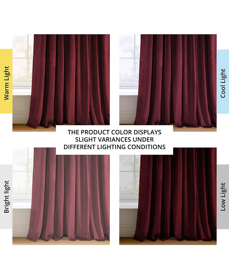 Half Price Drapes Burgundy Signature Extra Wide Velvet Blackout Curtain