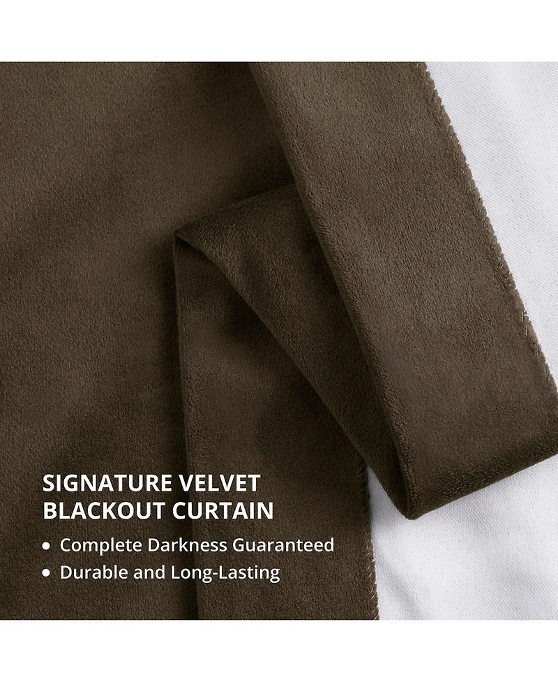 Half Price Drapes Java Signature Velvet Blackout Curtain
