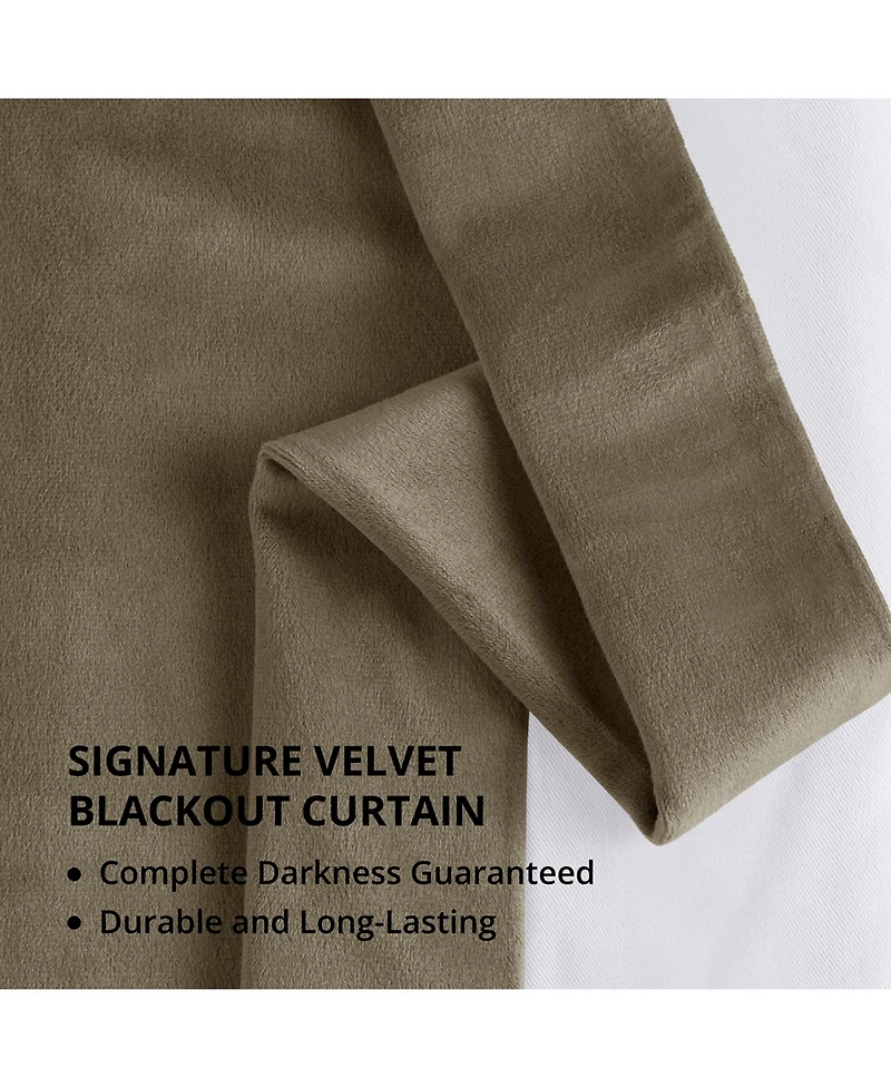 Half Price Drapes Denver Taupe Signature Velvet Blackout Curtain