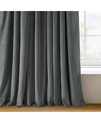 Half Price Drapes Natural Grey Signature Velvet Blackout Curtain