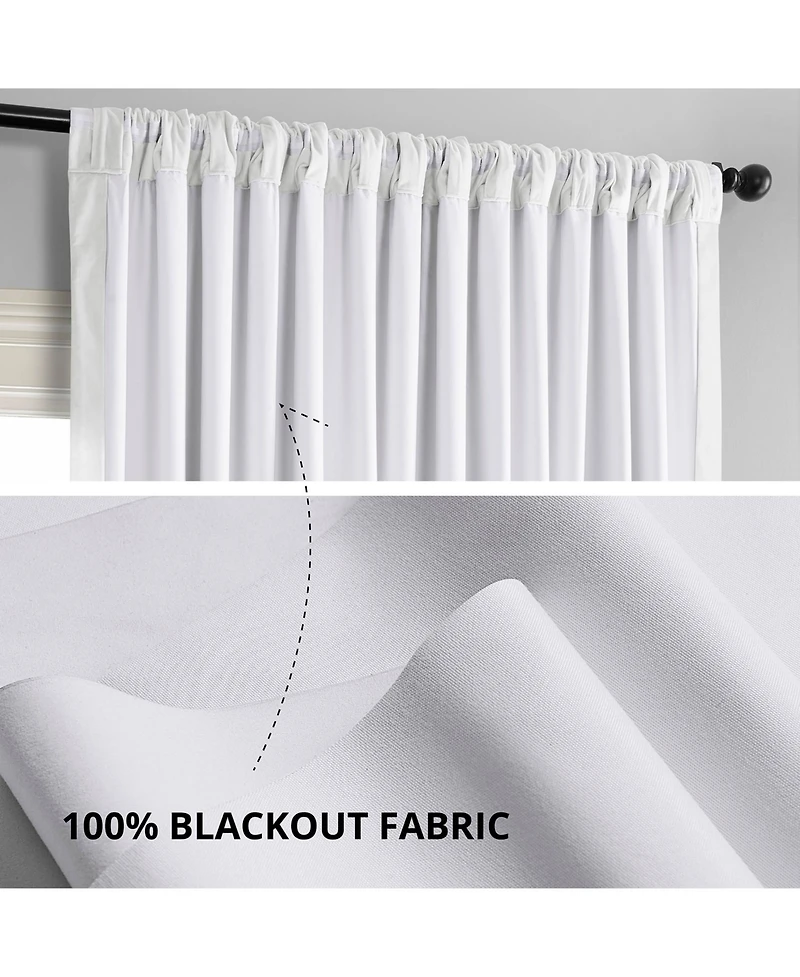 Half Price Drapes Primary White Signature Extra Wide Velvet Blackout Curtain