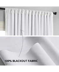 Half Price Drapes Primary White Signature Extra Wide Velvet Blackout Curtain