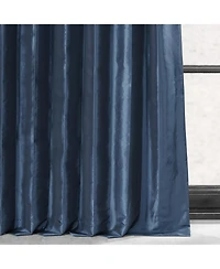 Half Price Drapes Navy Blue Faux Silk Taffeta Blackout Curtain