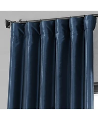 Half Price Drapes Navy Blue Faux Silk Taffeta Blackout Curtain