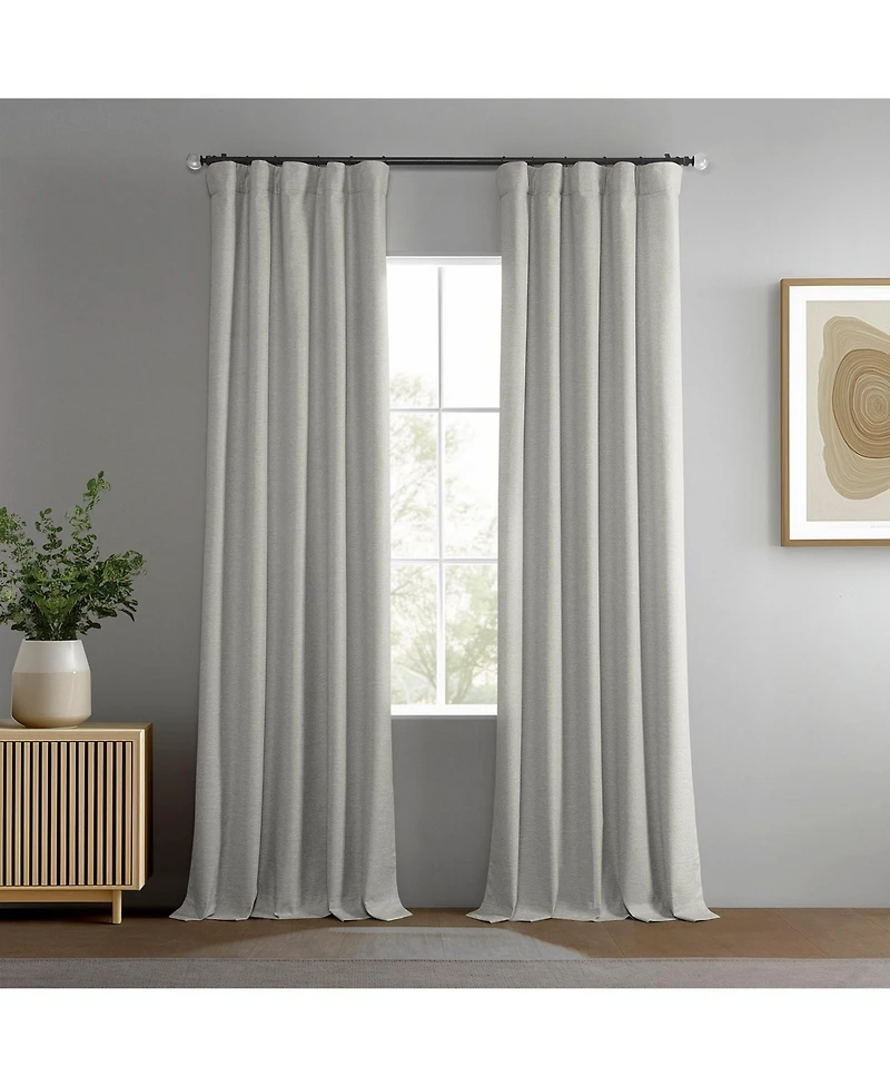 Half Price Drapes Boho Chic Faux Linen Blackout Curtain Pair (2 Panels