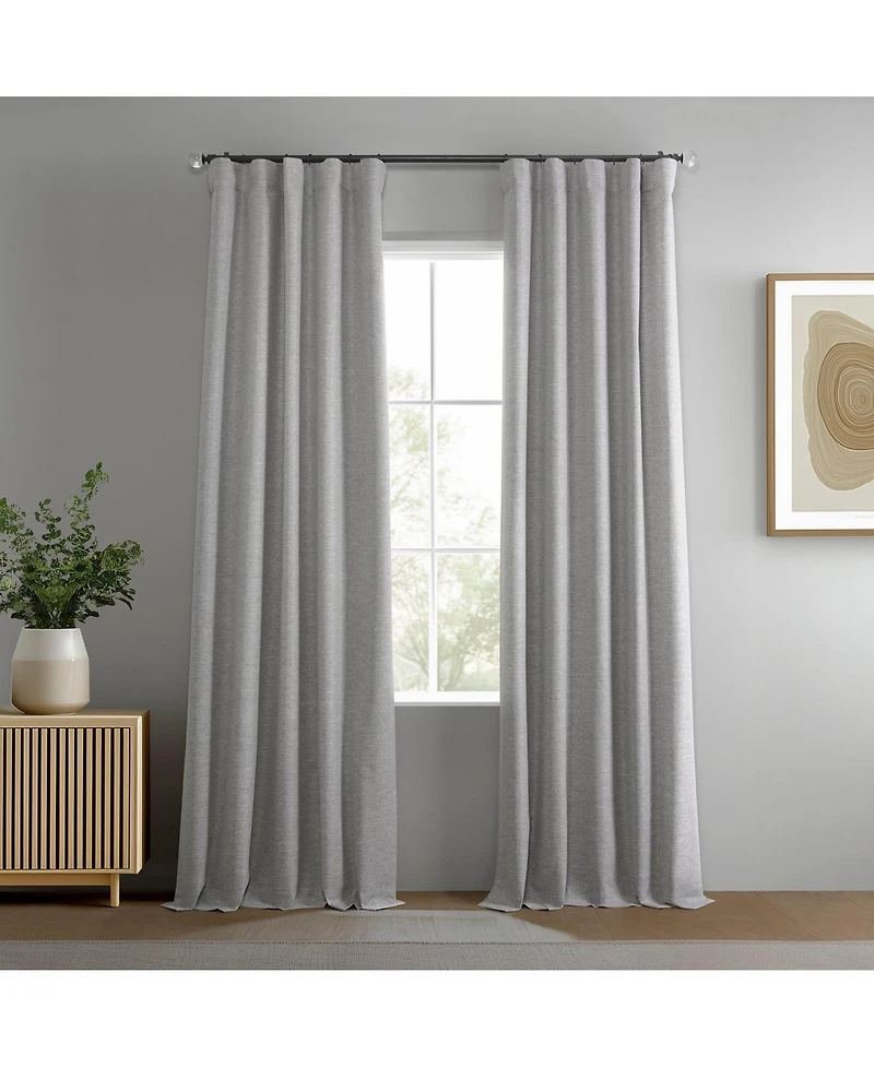 Half Price Drapes Boho Chic Faux Linen Blackout Curtain Pair (2 Panels