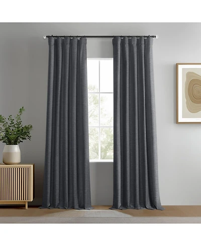 Half Price Drapes Boho Chic Faux Linen Blackout Curtain Pair (2 Panels