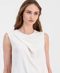 Anne Klein Women's Sleeveless Pleated Asymmetrical Top