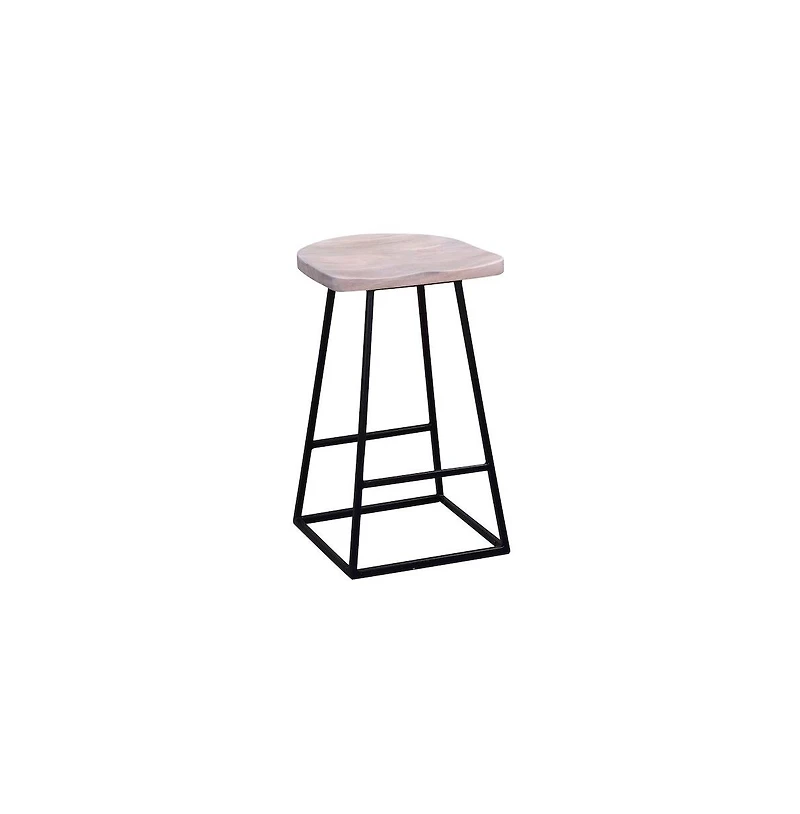Porter Designs Clement Solid Wood 24" Bar Stool, White