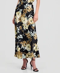 Anne Klein Women's Floral-Print Pull-On Flared Skirt