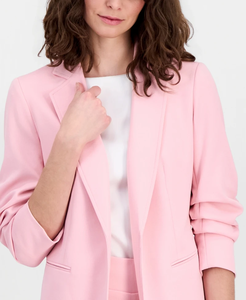Anne Klein Women's Scrunch-Sleeve Open-Front Blazer