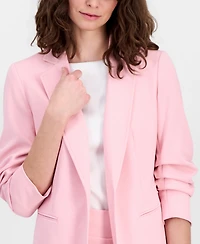 Anne Klein Women's Scrunch-Sleeve Open-Front Blazer