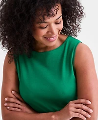 Style & Co Women's Cotton Boat-Neck Sleeveless Top, Created for Macy's