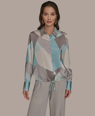 Donna Karan New York Women's Long-Sleeve Drawstring Top