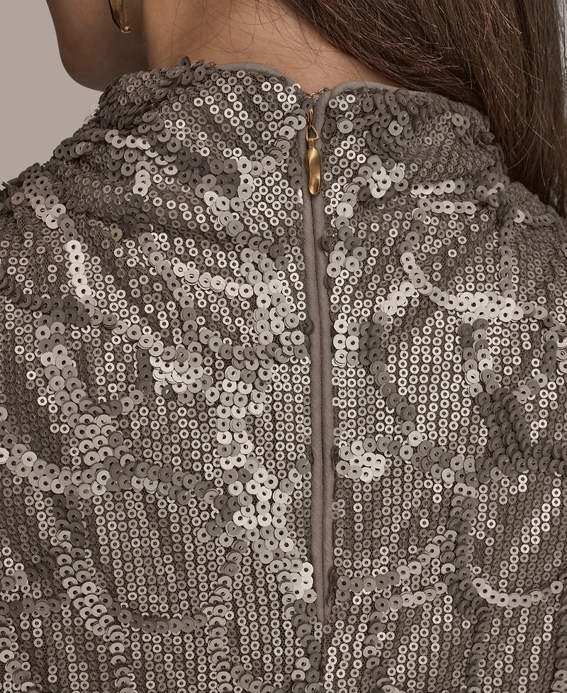 Donna Karan New York Women's Sequined Cowl Neck Top