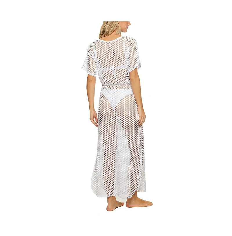 Guria Beachwear Women's Lattice V Neck Long Dress Cover-up