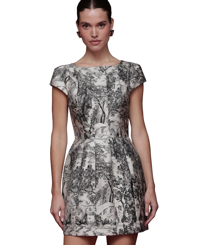 Avec Les Filles Women's Cap-Sleeve Mini Dress