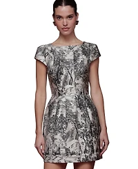 Avec Les Filles Women's Cap-Sleeve Mini Dress