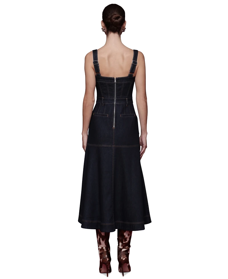 Avec Les Filles Women's Denim Midi Dress