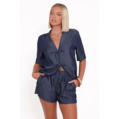 Petal and Pup Women's Aaliyah Chambray Shorts - Dark Wash