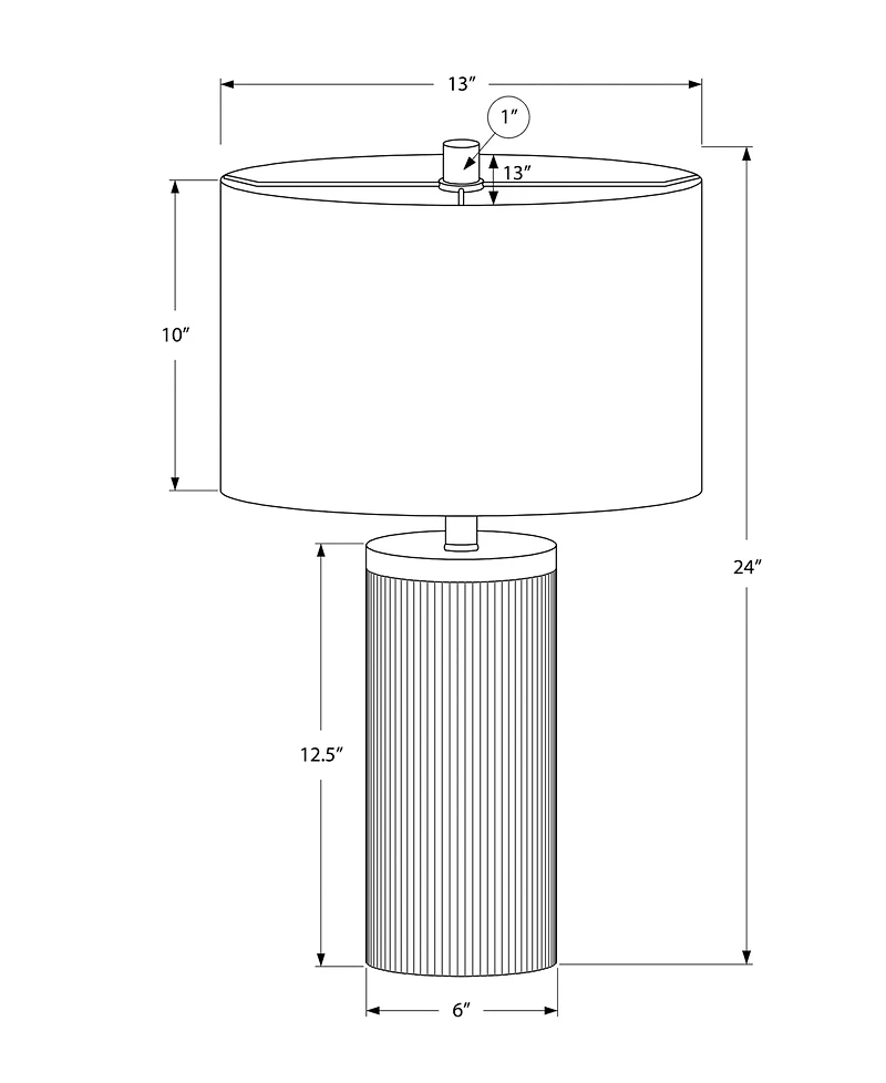 Monarch Specialties Lighting 24" Metal Table Lamp