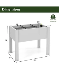 Sugift 53-l Raised Bed Grow Box Self-Watering Planter Box Stand with Water Level Monitor
