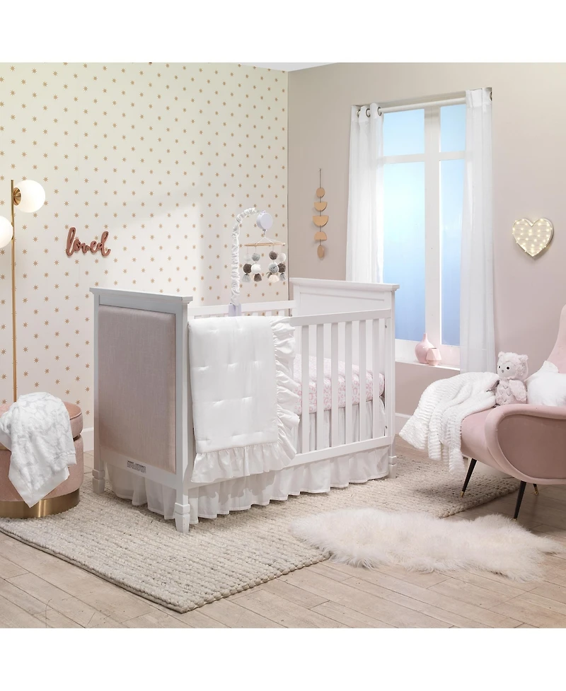 Lambs & Ivy Signature Pink/White Leopard Organic Cotton Fitted Crib Sheet