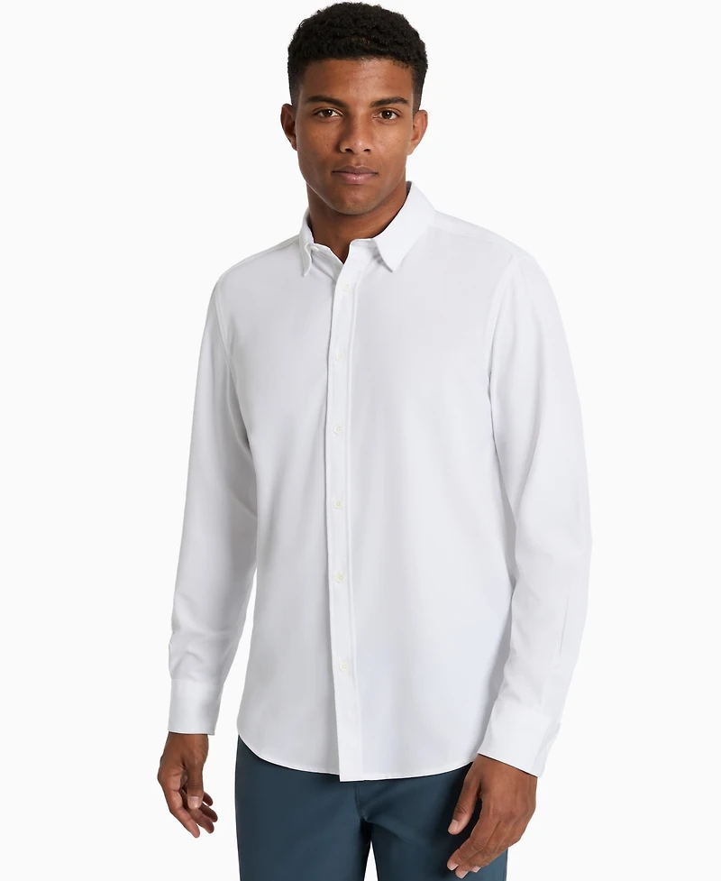 Kenneth Cole Men's Solid Slim Fit Performance Shirt