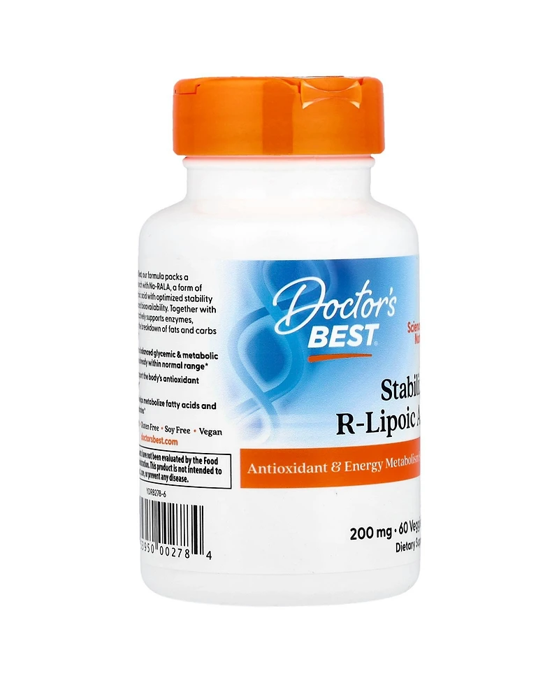 Doctor's Best Stabilized R-Lipoic Acid 200 mg