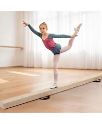 Skonyon Folding Balance Beam with Solid Wood Base and Anti-slip Bottom