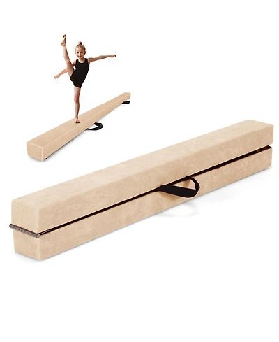 Skonyon Folding Balance Beam with Solid Wood Base and Anti-slip Bottom