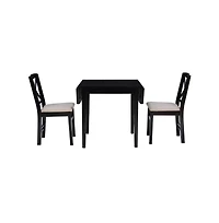 Torino 3Pc Drop Leaf Dining Set Black