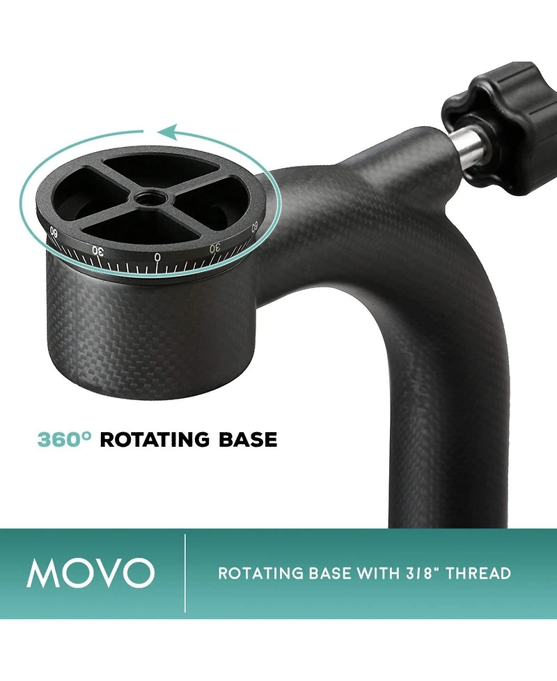Movo GH800 Mkii Carbon Fiber rofessional Gimbal Tripod Head with Arca-Swiss Quick-Release Plate