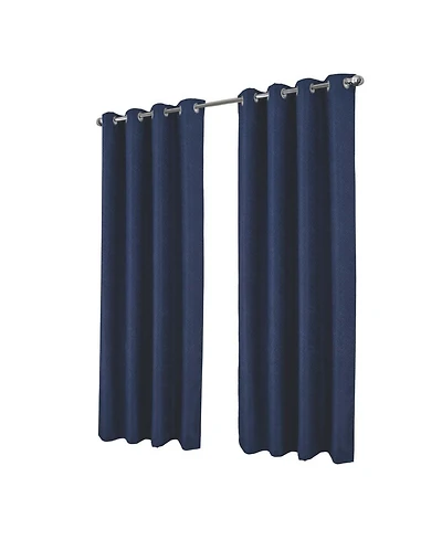Rt Designer Collection Cassi Shimmer Jacquard 2 Pack Grommet Curtain Panel Pair 36" x 84" Navy Blue
